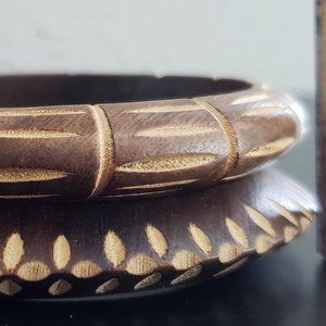 Tribal Wooden Bracelets Set of Two